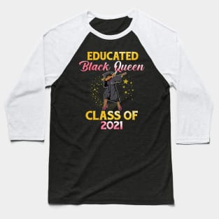 Dabbing Graduation Class Of 2021 Black Queen Girl Seniors Baseball T-Shirt